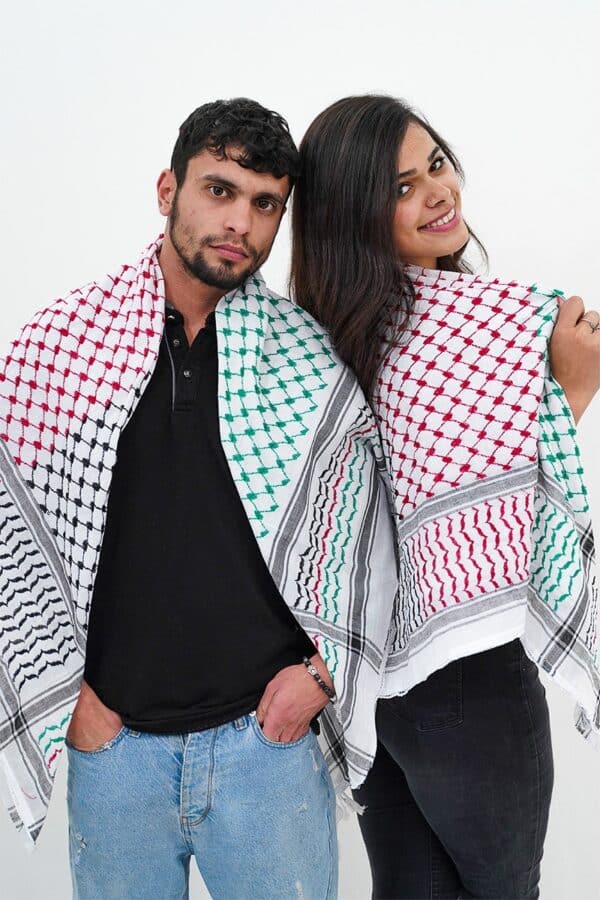 Kufyia Hirbawi com as Cores da Bandeira da Palestina - Loja Al Baraka - ESGOTADA!