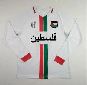 Camiseta Manga Longa De Futebol Palestina Branca Listrada - Loja Al Baraka
